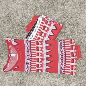 Victoria's Secret cotton thermal southwestern Christmas pajamas set - XL - red